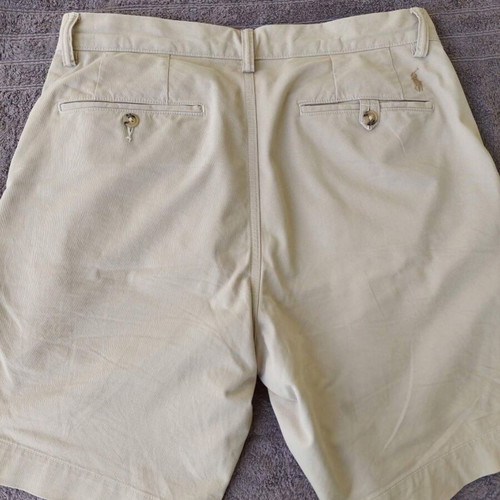 Ralph Lauren Bedford stretch straight fit chinos shorts 9" white and beige, size 33