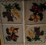  Vintage κέντημα χειροποίητο με σχέδιο φρούτα (καρέ και σουβέρ)