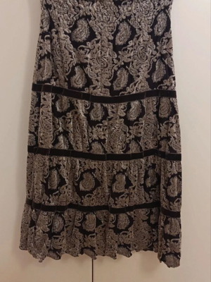 Sinequanone velvet skirt with embossed gold pattern like new, brown