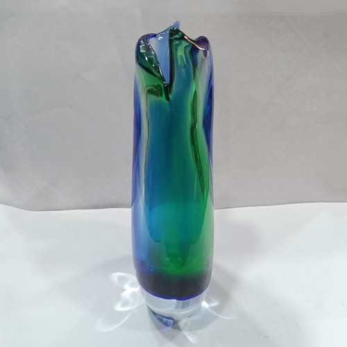 Collectible Murano Sommerso "Fish Tail" Vase like new, Mid-Century Modern
