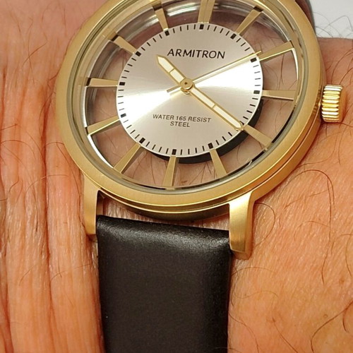 Armitron Transparent Dial 20/5423 wristwatch, gold black