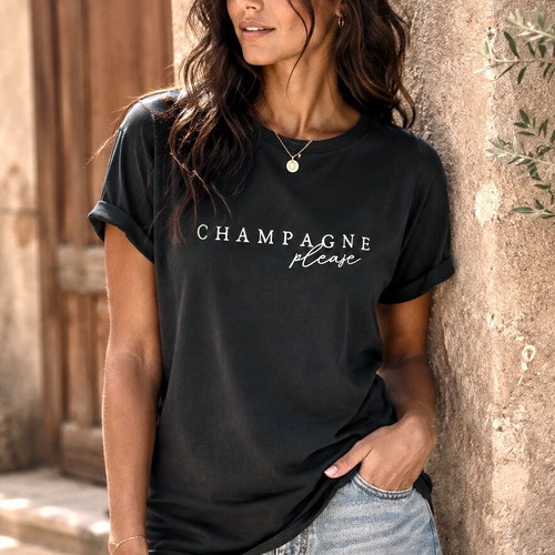 T-shirt Champagne Please, black, small