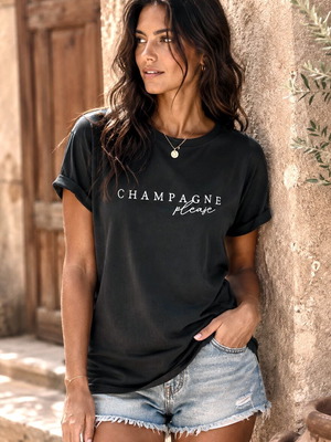 T-shirt Champagne Please, black, small