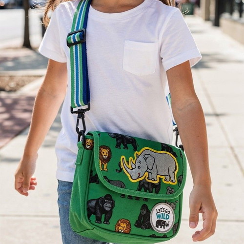 Mini crossbody bag Die Spiegelburg new, black and green PVC