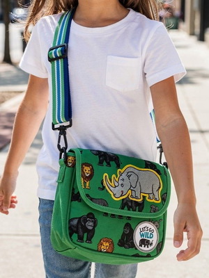Mini crossbody bag Die Spiegelburg new, black and green PVC