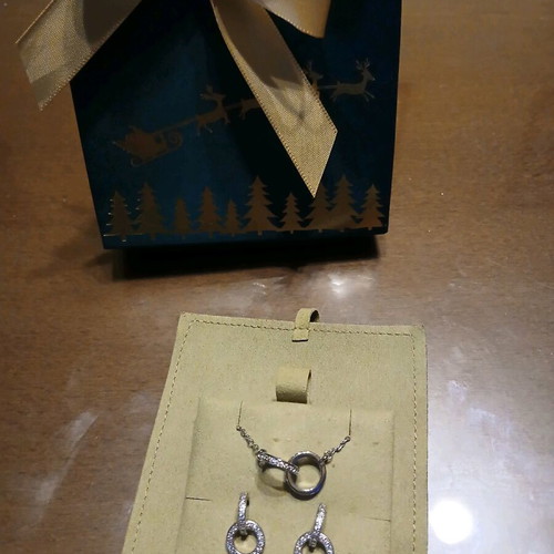 Silver set necklace and earrings S925 with zirconium new