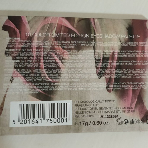 Seventeen Limited Edition Eyeshadow Palette used