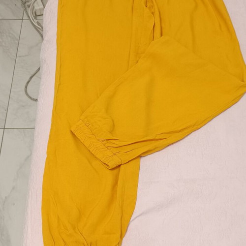 Cool Yellow Pants like new with elastic waist and cuffs