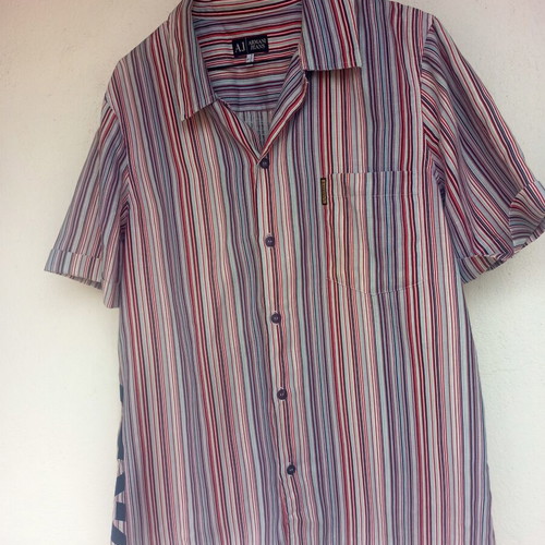 Armani Jeans linen shirt colorful striped size L like new