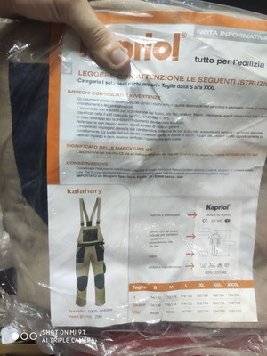 Kapriol Kalahari work overall with suspenders beige XXL new
