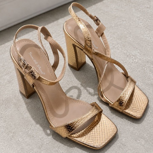 Tsoukalas Shoes Rose Gold Sandals Size 38 New