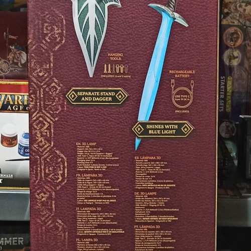 Lord of the Rings Frodo Sting Sword Lamp new with USB-C