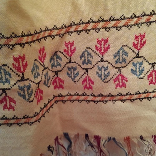 Handmade embroidered apron used