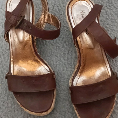 New Matic leather sandals used, platform size 38 brown