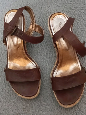 New Matic leather sandals used, platform size 38 brown