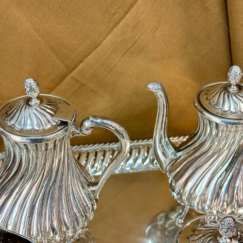Silver Serving Set 5 Pieces Like New with Artistic Design