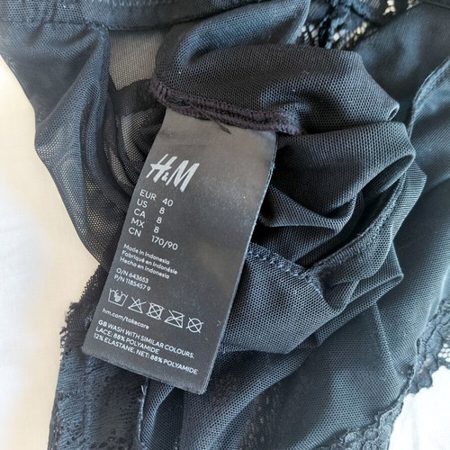 H&M sexy lace bodysuit black M-L