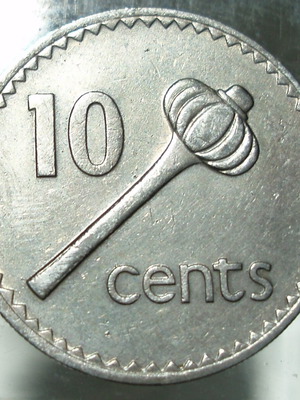 Νόμισμα 10 cents Fiji 1973 μεταχειρισμένο με πορτρέτο Ελισάβετ Β'