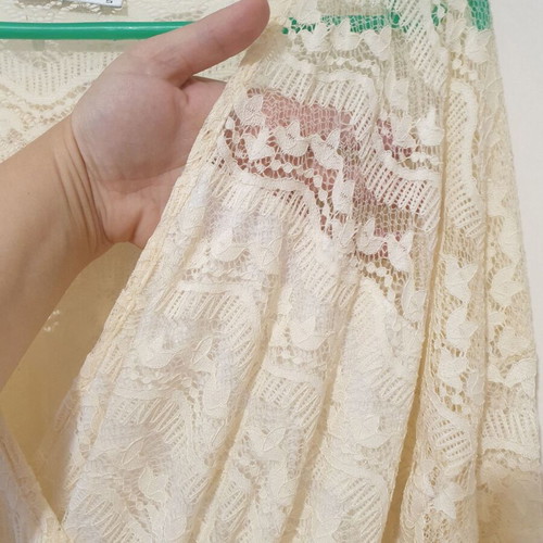 Boho lace dress beige new Anel with bell sleeves
