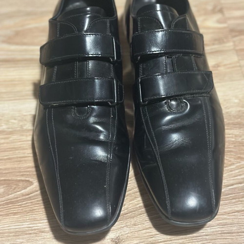 Prada leather men's shoes with adjustable Velcro straps like new