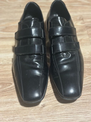 Prada leather men's shoes with adjustable Velcro straps like new