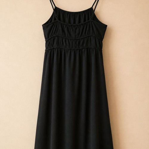 Tom Tailor black midi dress L, like new, linen blend