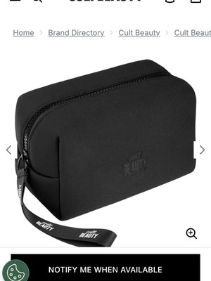 Cult Beauty black makeup bag new