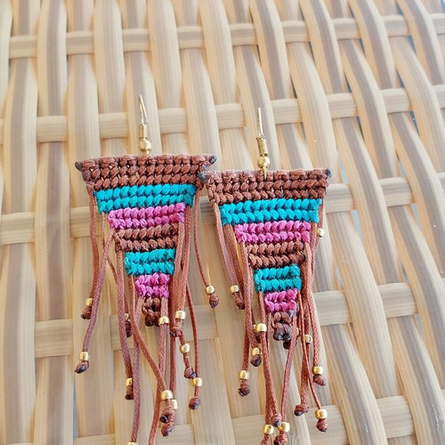 Macrame earrings handmade, unworn
