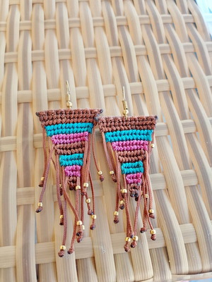 Macrame earrings handmade, unworn