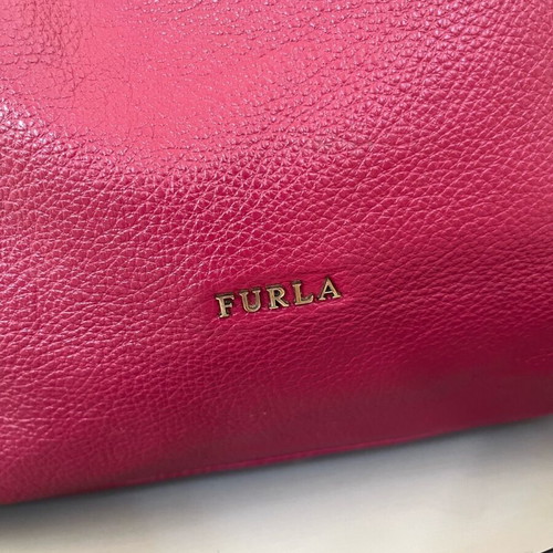Furla crossbody bag gray and pink like new with light metal marks