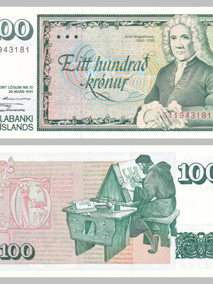 Iceland 100 Kronur 1961 new banknote