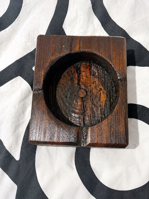 Handmade wooden ashtray new, made of kourmaria wood