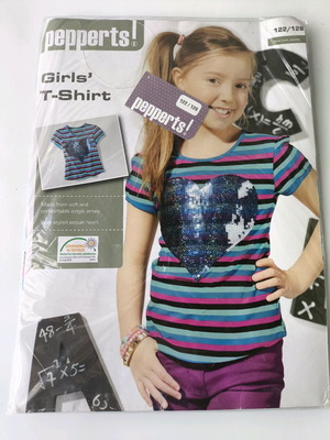 Girls' t-shirt new, multicolored, size 122/128 cm for girls