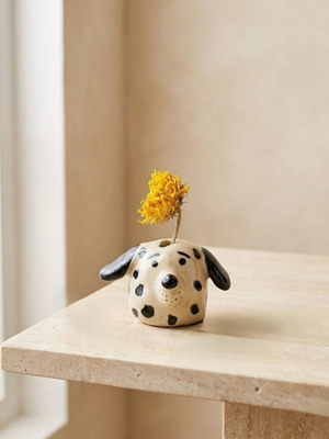 Dalmatian dog ceramic bud vase new