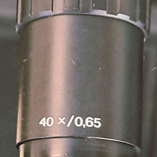 Carl Zeiss Jena GF Planachromat 40x/0.65 microscope objective lens