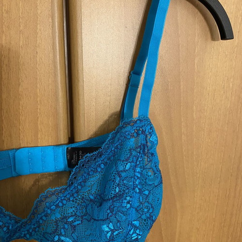 Boux Avenue lace bra new, turquoise with blue details, size 75/34DD