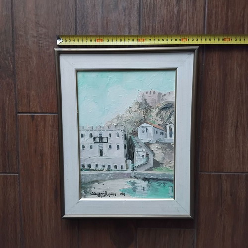 Υπογεγραμμένος πίνακας Διαμαντής Καράκος 1988, λάδι σε καμβά, σαν καινούργιο