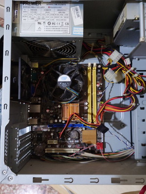 Intel DDR2 computer parts bundle with motherboard, PSU, HDD, DVD, graphics and sound cards