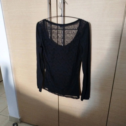 Tally Weijl long-sleeve blouse like new, black with lace