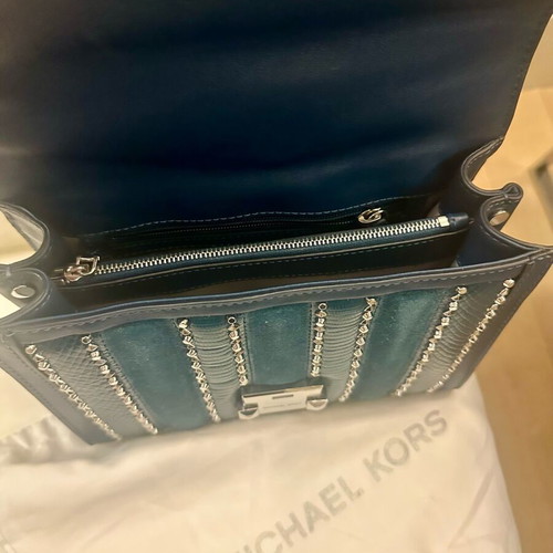Michael Kors blue crossbody bag like new with studs