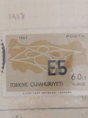 Τουρκία γραμματόσημο 1967 opening of E 5 motorway σαν καινούργιο