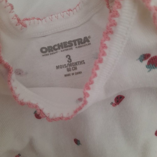 Orchestra short-sleeve bodysuit set, like new, 5 pieces, 3 months