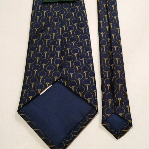 Fabergé silk tie 100% blue like new with gold pattern