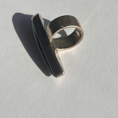 Sterling Silver 925 Statement Ring with Labradorite Stone, like new