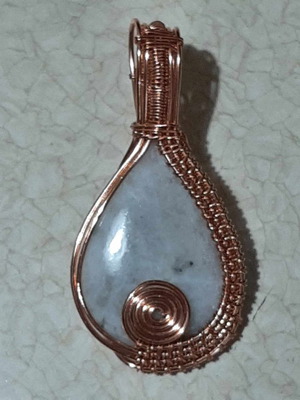 Pendant/Necklace with Brass Wire Wrap and Genuine Moss Agate