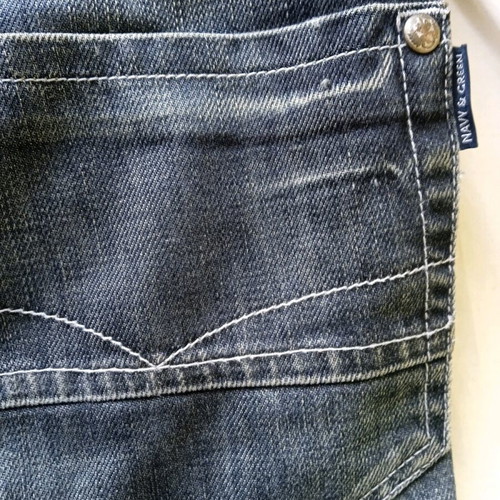 Navy & Green denim pants used 100% cotton size 33