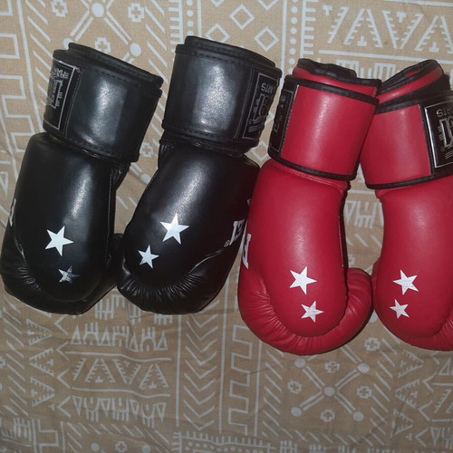 Force1 gloves and Leone shin guards for kickboxing like new