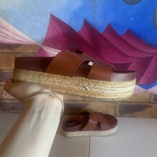 Estil platform sandals, tan brown, size 36