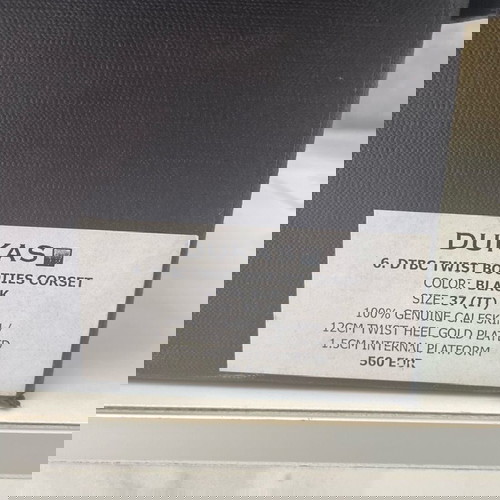 Μποτάκια δερμάτινα DUKAS, peep toe,  37 νούμερο 12ποντα