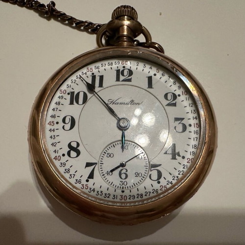 Hamilton gold pocket watch used with chain